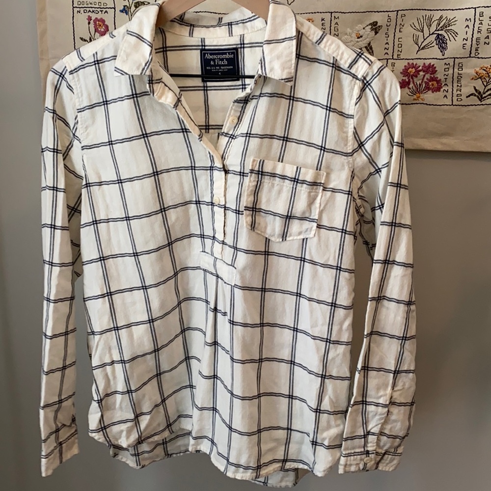 A&F Checkered Flannel Long Sleeve Top